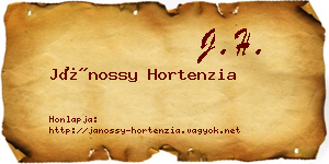 Jánossy Hortenzia névjegykártya
